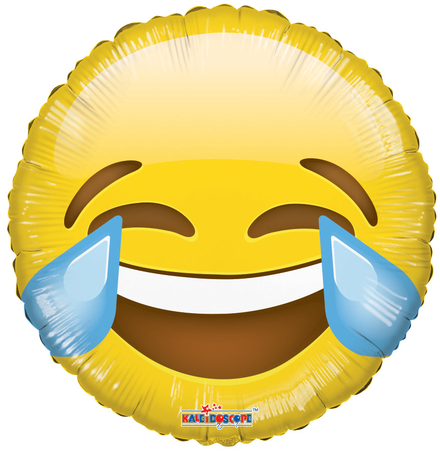 18" Smiley Laugh Balloon Emoji ( Inflated )