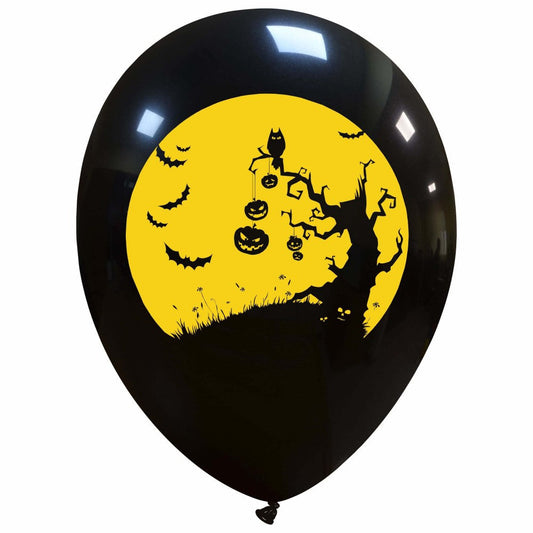 12" Night Tree 1 sided Cattex Brand Latex Balloons