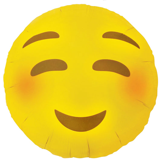 18" Foil Balloon Emoji Blushing ( Inflated )
