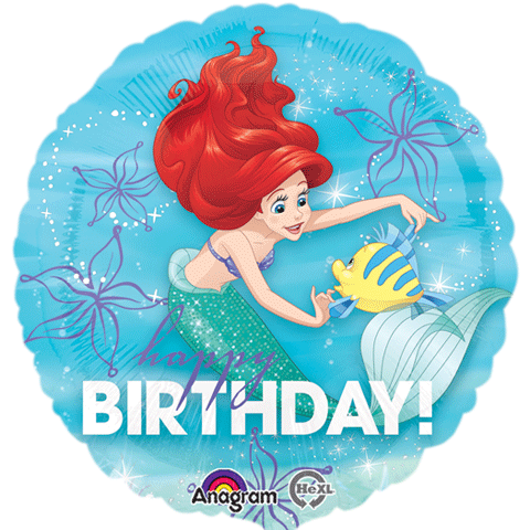 18" Balloon Ariel Dream Big Happy Birthday ( Inflated )
