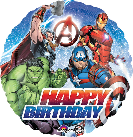 18" Avengers Happy Birthday Balloon ( Inflated )
