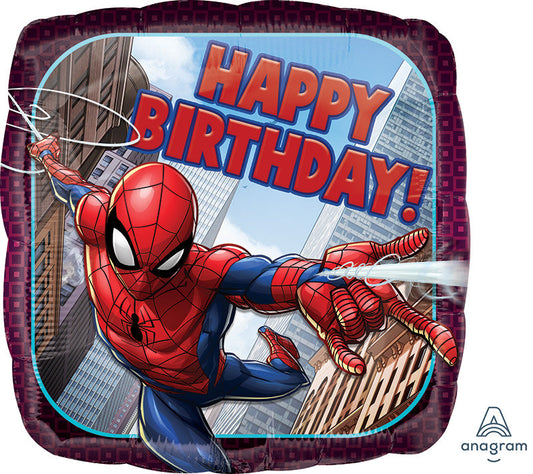 18" Spider-Man Happy Birthday Balloon ( Inflated )