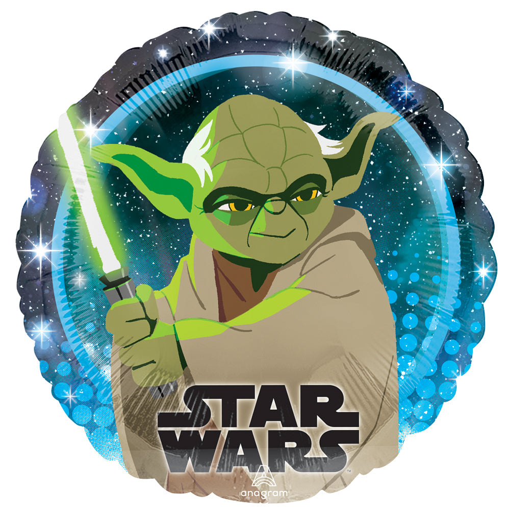 18" Star Wars Galaxy Yoda Foil Balloon ( Inflated )