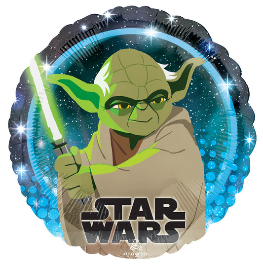 18" Star Wars Galaxy Yoda Foil Balloon ( Inflated )