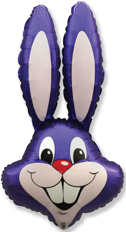 Flexmetal 35" Bunny Rabbit Head Violet Foil Balloon
